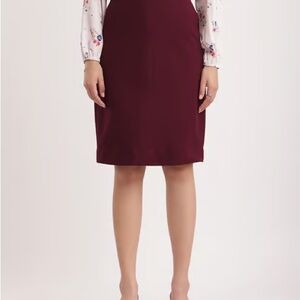 NWT Van Heusen Burgundy Pencil Skirt 14 Office Siren Dark Academia